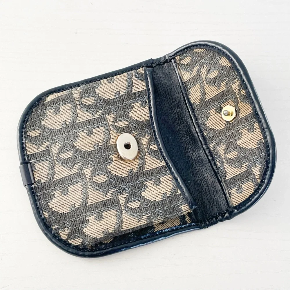 Christian Dior vintage blue trotter monogram canvas pouch